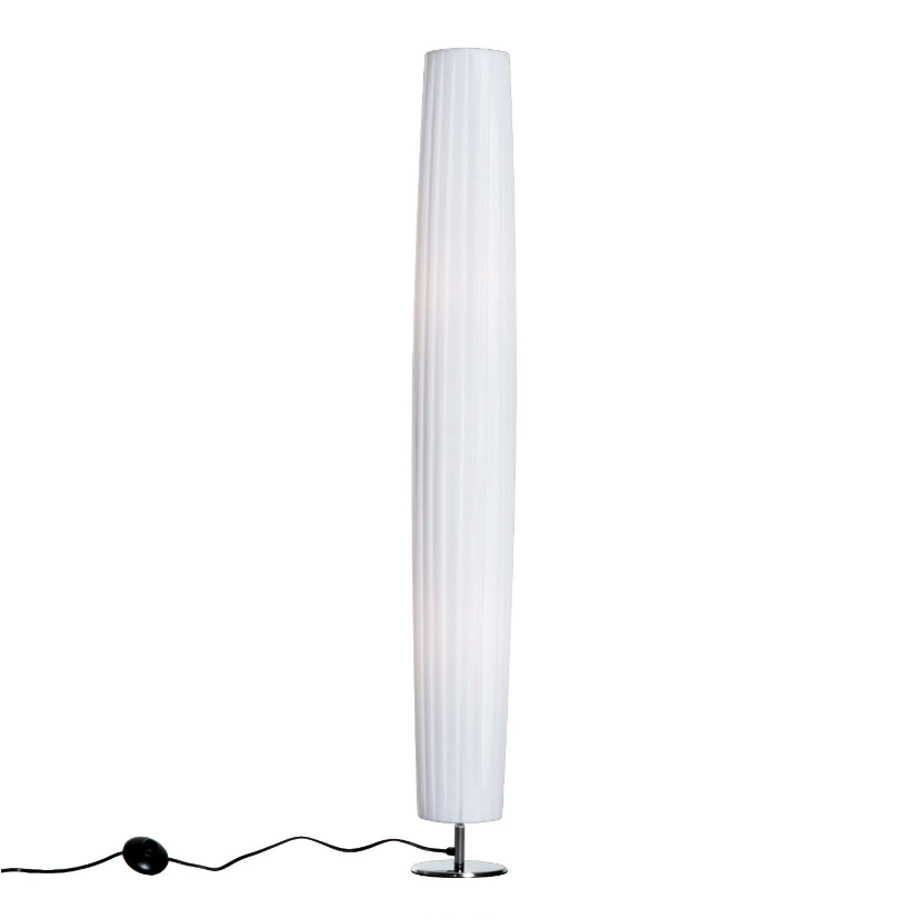 Nancy's Doral Vloerlamp - Staande Lamp - Woonkamerlamp - RVS - E27 - Wit - 40W - Antislip - 15 x 15 x 120 cm