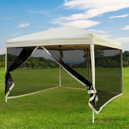 Nancy's Tulare Partytent - Paviljoen - Vouwpaviljoen - Schaduw - Zijwanden - Staal - Beige - Tent - 3 x 3 m