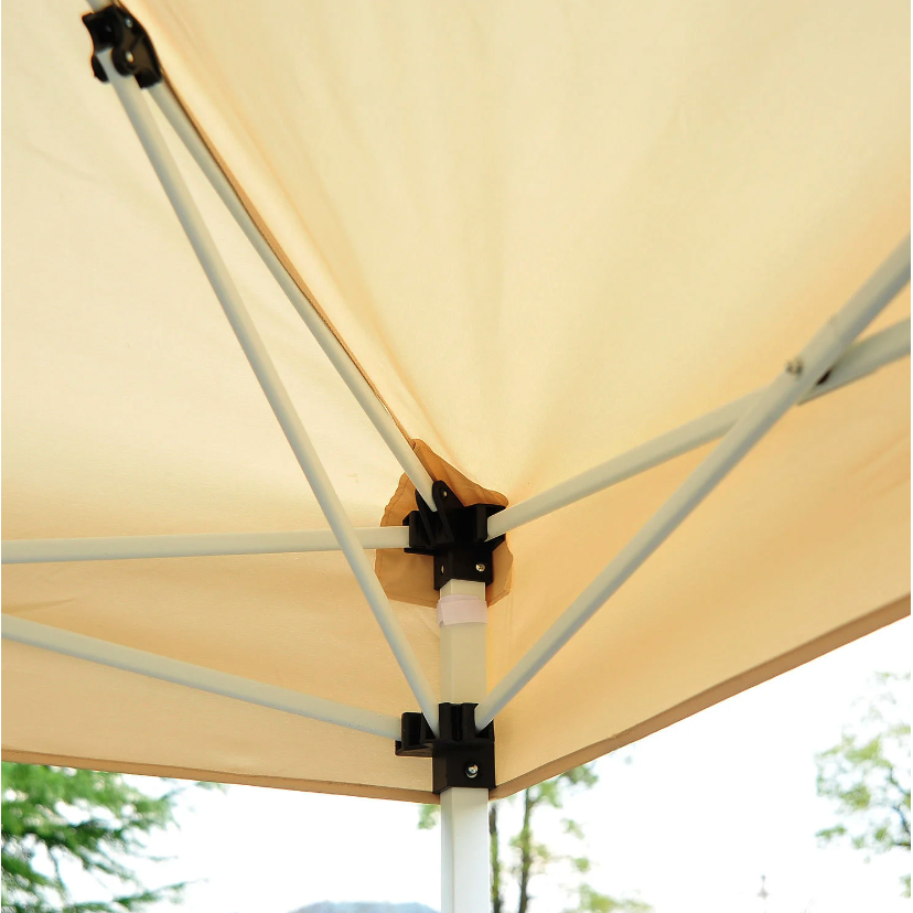 Nancy's Tulare Partytent - Paviljoen - Vouwpaviljoen - Schaduw - Zijwanden - Staal - Beige - Tent - 3 x 3 m