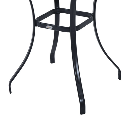 Table de jardin Montebello de Nancy - Table en verre - Table de bistro - Table de balcon - Noir - Métal - Verre trempé - 68,5 x 68,5 cm