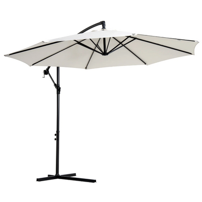 Nancy's Spring Zweefparasol - Zonwering - Parasol - Handslinger  Crème - Ø 300 cm