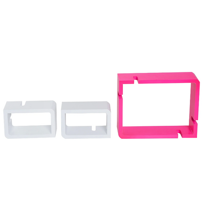 Nancy's Kearns Wandplank - Hangplank - Opbergruimte - Drie Vakken - MDF - Waterafstotend - Roze - Wit - 38 x 12 x 30 cm / 24 x 12 x 15 cm
