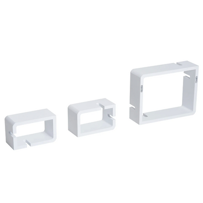 Nancy's Kearns Wandplank - Hangplank - Opbergruimte - Drie Vakken - MDF - Waterafstotend - Roze - Wit - 38 x 12 x 30 cm / 24 x 12 x 15 cm