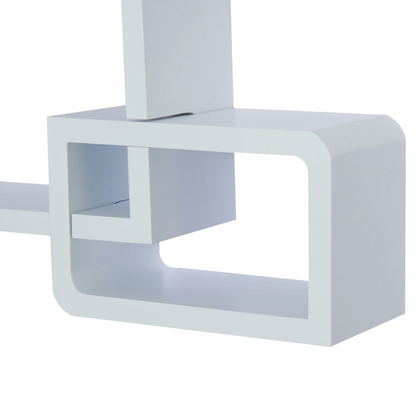 Nancy's Kearns Wandplank - Hangplank - Opbergruimte - Drie Vakken - MDF - Waterafstotend - Roze - Wit - 38 x 12 x 30 cm / 24 x 12 x 15 cm