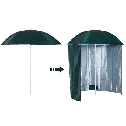 Nancy's Addison Parasol - Beach parasol - Side wall - Green - 2-piece - Polyester - Water-repellent - Removable side wall - Ø 220 cm