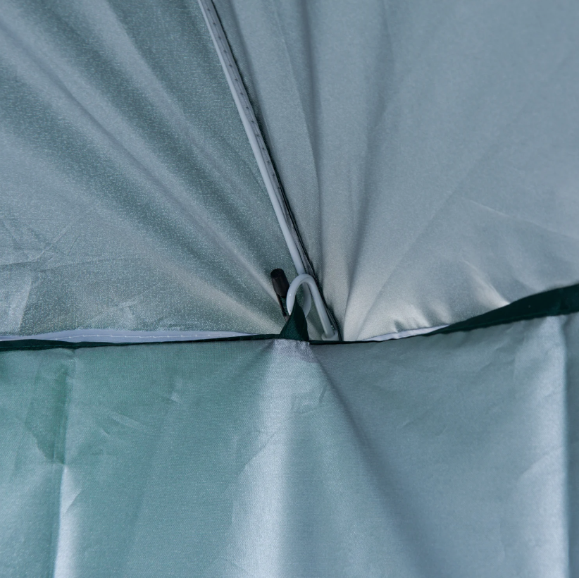 Nancy's Addison Parasol - Parasol de plage - Paroi latérale - Vert - 2 pièces - Polyester - Hydrofuge - Paroi latérale amovible - Ø 220 cm