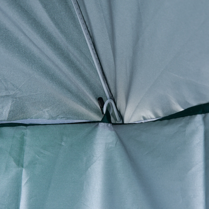 Nancy's Addison Parasol - Strandparasol - Zijwand - Groen - 2-Delig - Polyester - Waterafstotend - Afneembare Zijwand - Diameter 220 cm
