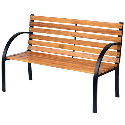 Nancy's Olney Tuinbank - Bankje - Houten Bankje - 2-Zits - Parkbank - Bruin - ± 120 x 60 x 80 cm