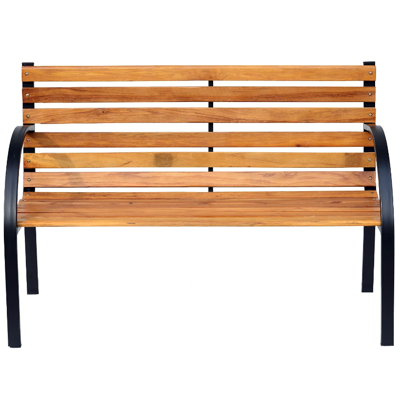 Nancy's Olney Tuinbank - Bankje - Houten Bankje - 2-Zits - Parkbank - Bruin - ± 120 x 60 x 80 cm