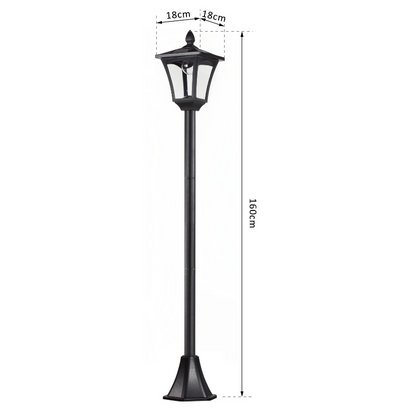 Lanterne de jardin Nancy's Wildwood - Éclairage de jardin - Lampadaire - Solaire - 40 Lm - Noir - Capteur crépusculaire - 160 cm