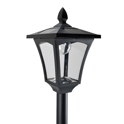 Lanterne de jardin Nancy's Wildwood - Éclairage de jardin - Lampadaire - Solaire - 40 Lm - Noir - Capteur crépusculaire - 160 cm