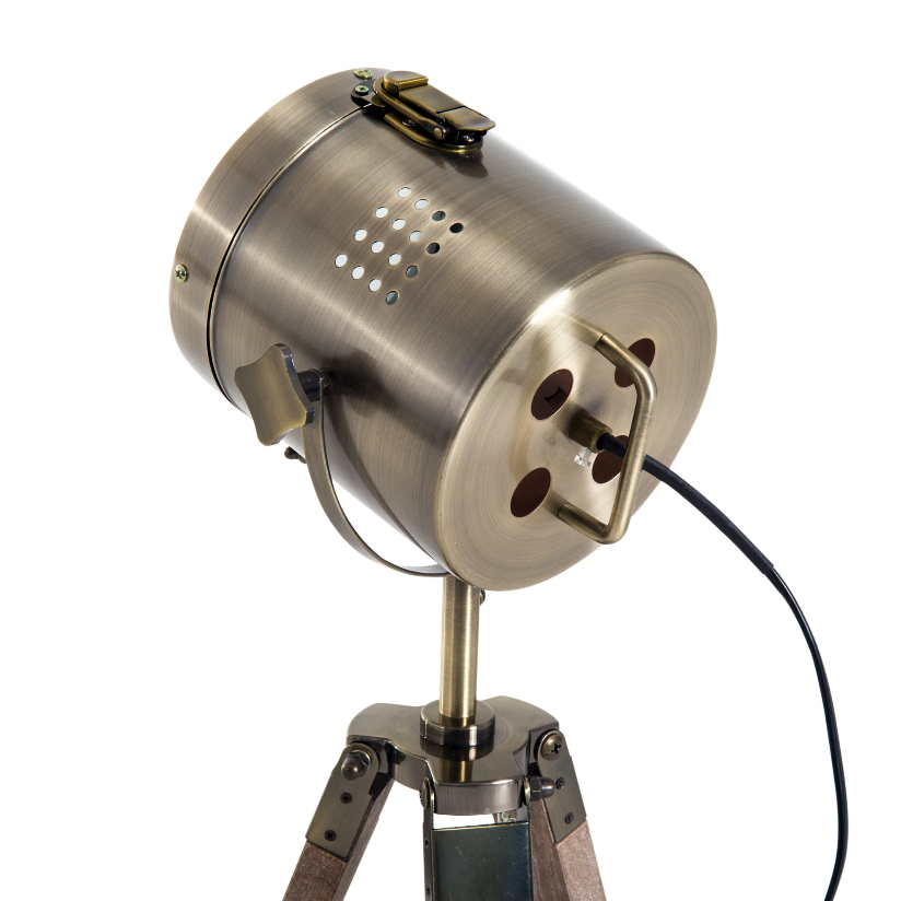 Nancy's Estero Tafellamp - Bureaulamp - Driepoot - Retro Design - Studio Lamp - E14 - 25W - Geen Lamp - Brons