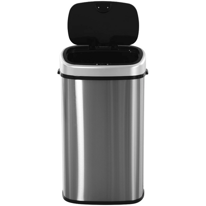 Nancy's Ridgecrest Prullenbak - 48/58 Liter -  Vuilnisbak - Automatische Vuilnisbak - Infrarood Sensor - Zilver - 40.9 x 28.9 x 68 cm