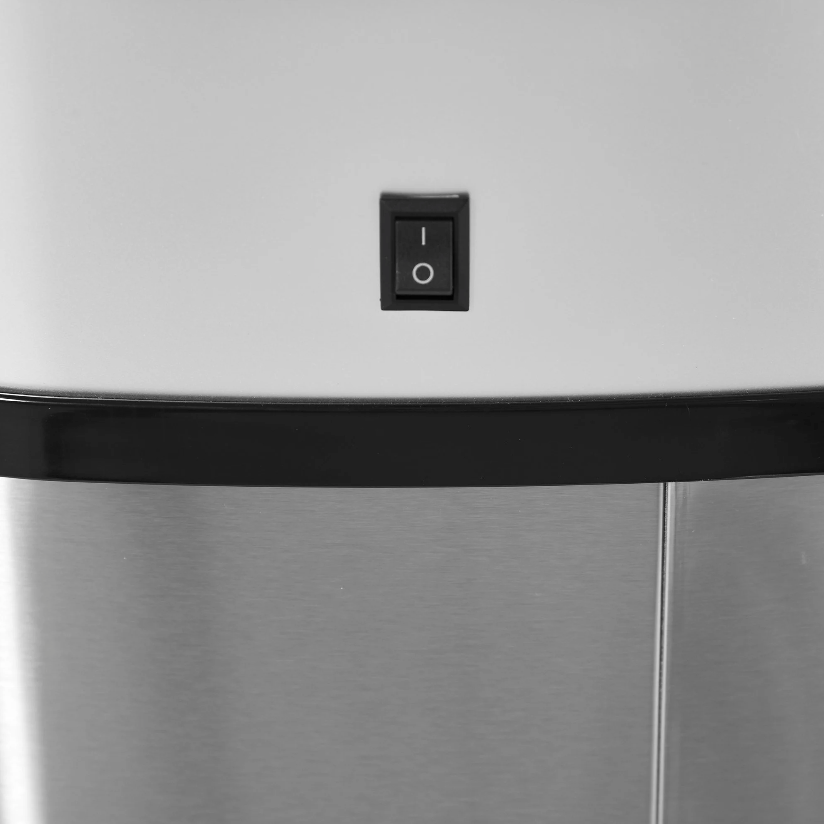 Nancy's Ridgecrest Prullenbak - 48/58 Liter -  Vuilnisbak - Automatische Vuilnisbak - Infrarood Sensor - Zilver - 40.9 x 28.9 x 68 cm