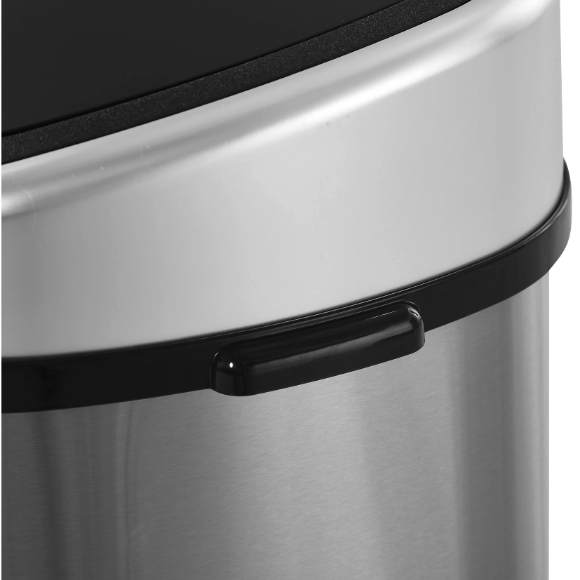 Nancy's Ridgecrest Prullenbak - 48/58 Liter -  Vuilnisbak - Automatische Vuilnisbak - Infrarood Sensor - Zilver - 40.9 x 28.9 x 68 cm
