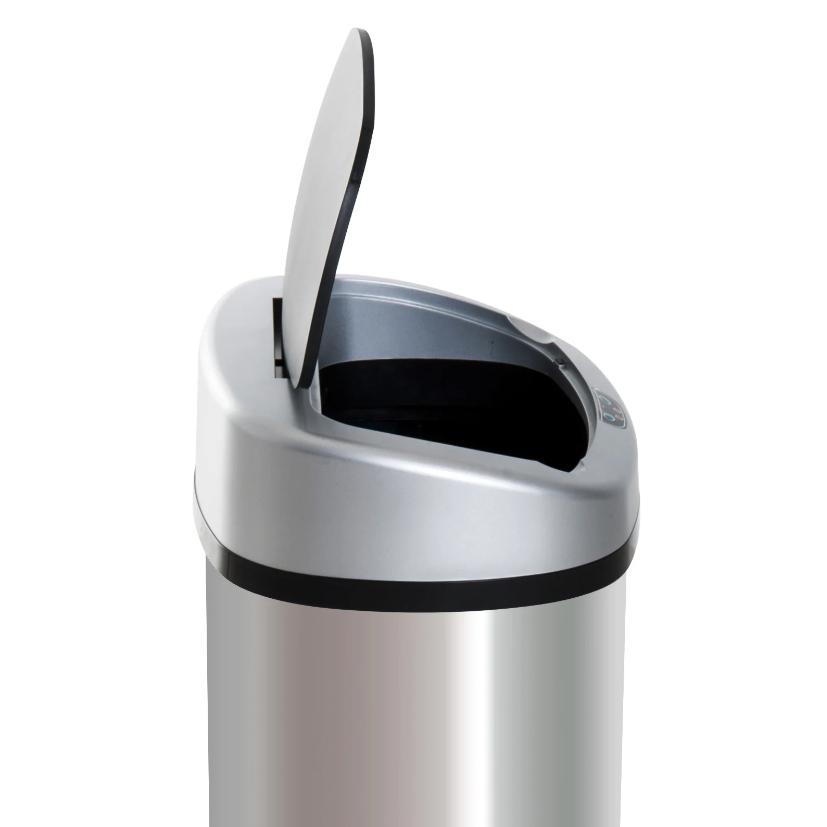 Nancy's Ridgecrest Prullenbak - 48/58 Liter -  Vuilnisbak - Automatische Vuilnisbak - Infrarood Sensor - Zilver - 40.9 x 28.9 x 68 cm