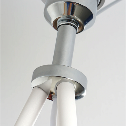 Nancy's Redan Vloerlamp - Sfeerverlichting - Driepoot - 40W - Scandinavisch - Wit - Stof - Metaal - 48 x 48 x 156 cm