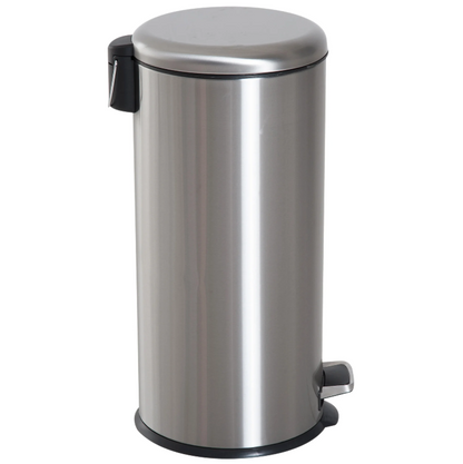 Nancy's Fair Lawn Pedaalemmer - 30 Liter - Prullenbak - Vuilnisbak - Binnenemmer - Scharnierend Deksel - RVS - Zilver - 29.2 x 29.2 x 62.9 cm