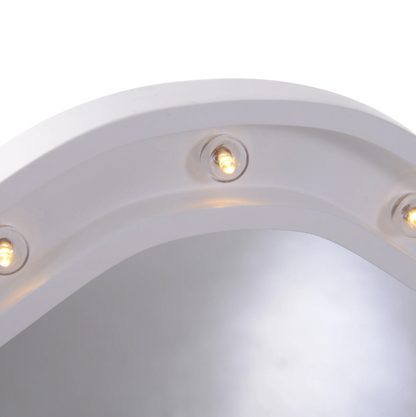 Nancy's Lawndale Make-Up Spiegel - Cosmeticaspiegel - 16 LED Lichtjes - Batterijen - Wit - MDF - 36-73 x 53.5 x 4.5 cm