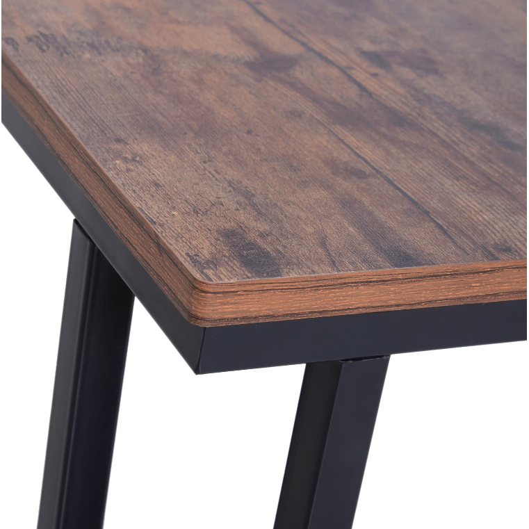Nancy's Fallbrook Bijzettafel - Op Wieltjes - Opbergplank - Staal - MDF - Zwart / Bruin - ± 50 x 35 x 60 cm 51 x 36 x 61 cm