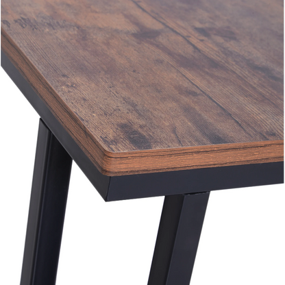 Nancy's Fallbrook Bijzettafel - Op Wieltjes - Opbergplank - Staal - MDF - Zwart / Bruin - ± 50 x 35 x 60 cm 51 x 36 x 61 cm