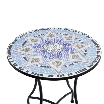 Nancy's Marrero Garden table - Balcony table - Mosaic - Serving table - Round - Steel - Ceramic - 60 x 60 x 71 cm 