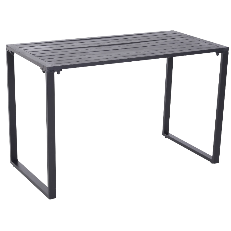 Nancy's Hermiston Tuinset - Partyset - Bierbanken - 3-Delig - Zithoek - Tafel - 2 Banken - Metaal - Zwart - 110 x 55 x 70 cm