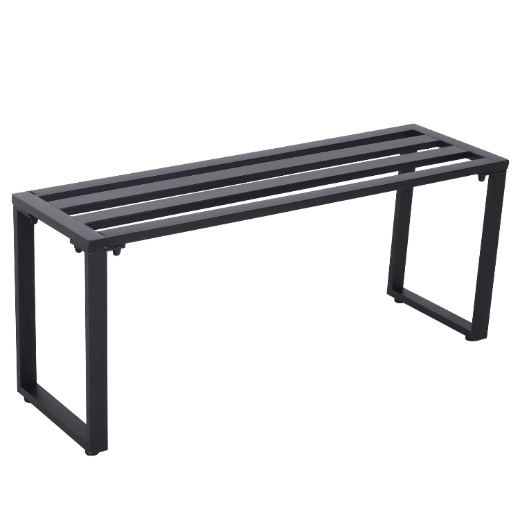 Nancy's Hermiston Tuinset - Partyset - Bierbanken - 3-Delig - Zithoek - Tafel - 2 Banken - Metaal - Zwart - 110 x 55 x 70 cm