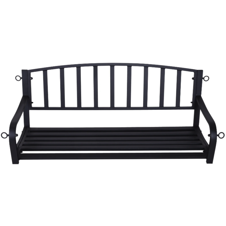 Nancy's Dunn Hangbank - Tuinbank - Schommel - 2-Zits - Kettingen - Metaal - Zwart - ± 130 x 60 x 50 cm