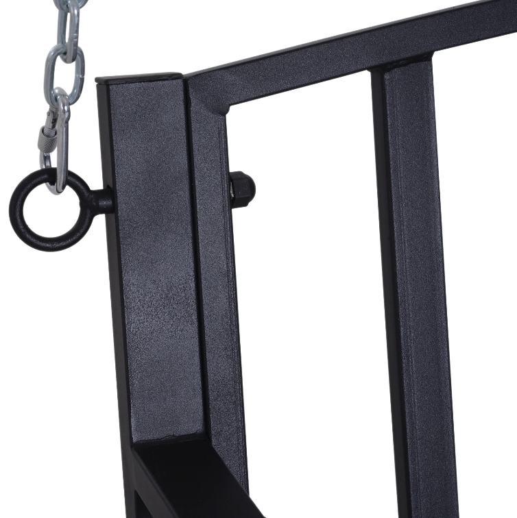 Nancy's Dunn Hanging Bench - Garden Bench - Swing - 2-Seater - Chains - Metal - Black - 128 x 63 x 47 cm