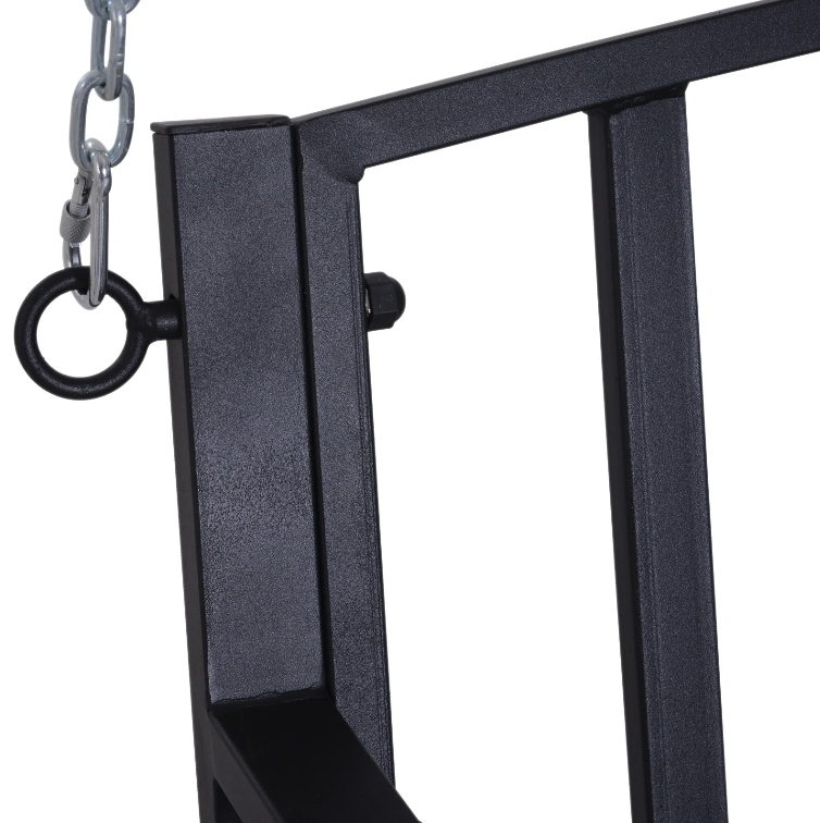 Nancy's Dunn Hangbank - Tuinbank - Schommel - 2-Zits - Kettingen - Metaal - Zwart - ± 130 x 60 x 50 cm