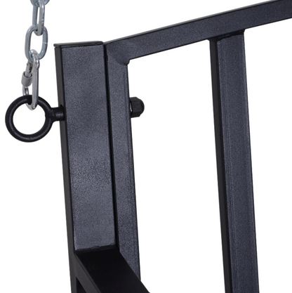 Nancy's Dunn Hangbank - Tuinbank - Schommel - 2-Zits - Kettingen - Metaal - Zwart - ± 130 x 60 x 50 cm