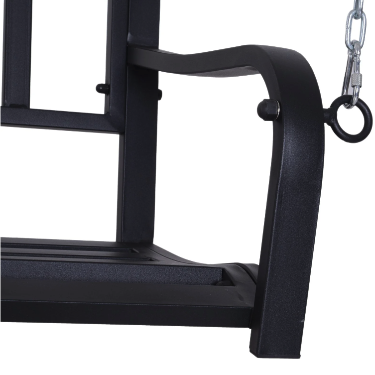 Nancy's Dunn Hangbank - Tuinbank - Schommel - 2-Zits - Kettingen - Metaal - Zwart - ± 130 x 60 x 50 cm