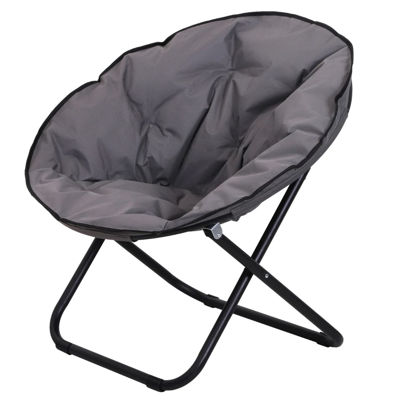 Nancy's Southgate Folding chair - Camping chair - Garden chair - Bucket chair - Foldable - Round - Gray - 80 x 80 x 75 cm