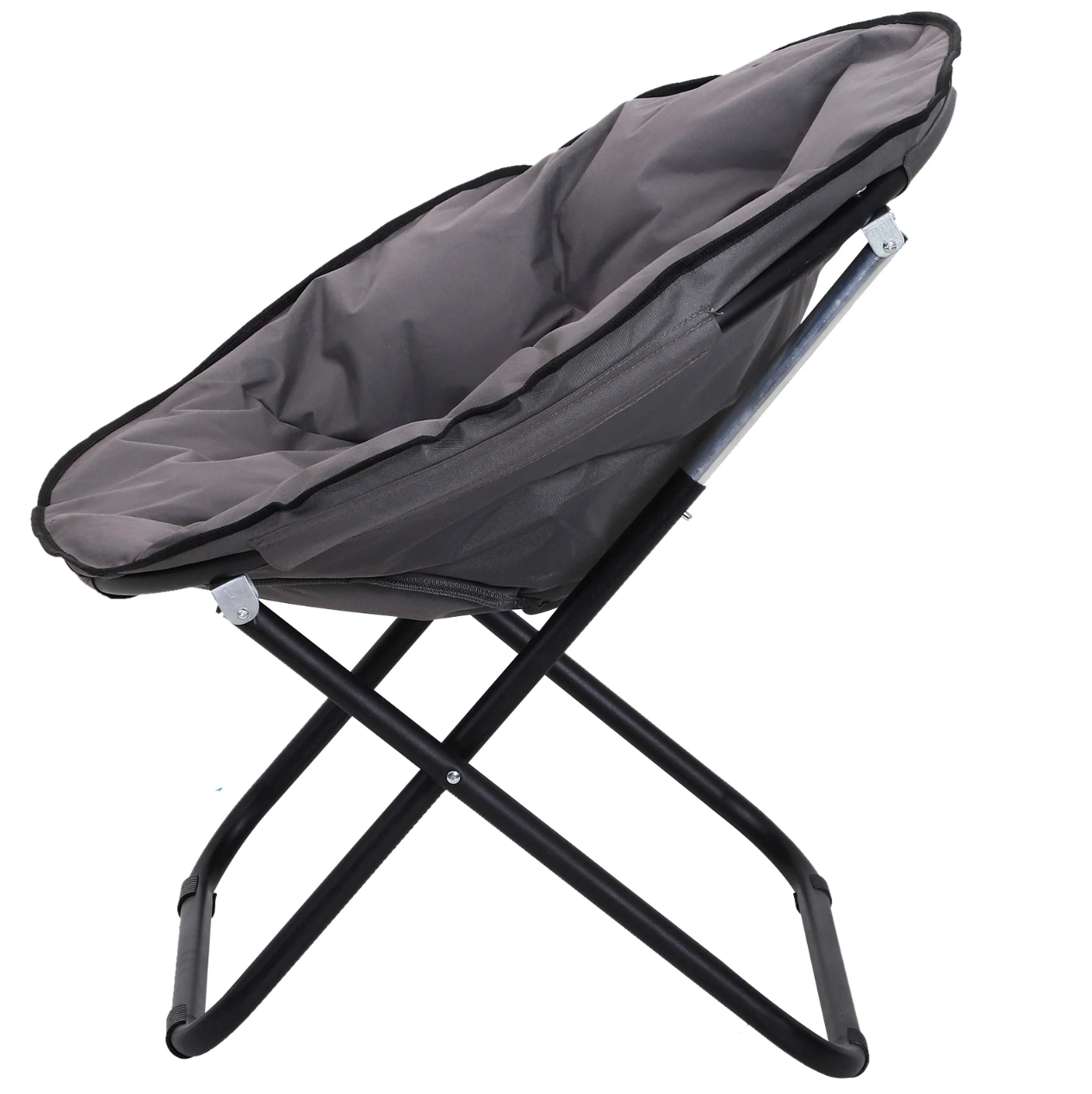 Nancy's Southgate Klapstoel - Campingstoel - Tuinstoel - Kuipstoel - Opvouwbaar - Rond - Grijs - 80 x 80 x 75 cm