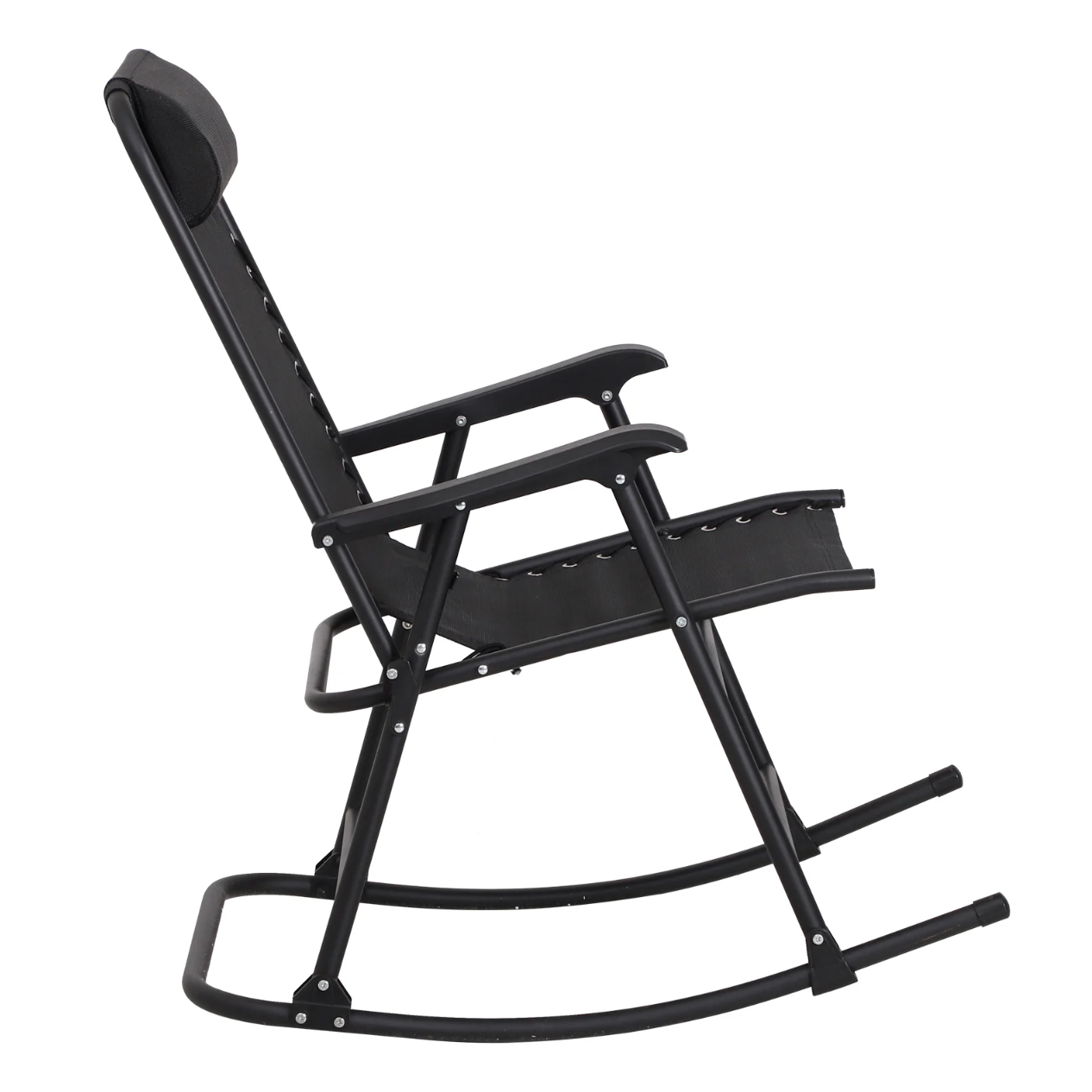 Nancy's Melrose Rocking Chair - Chaise longue - Chaise de jardin - Pliable - Noir - Coussin - 90 x 64 x 110 cm 
