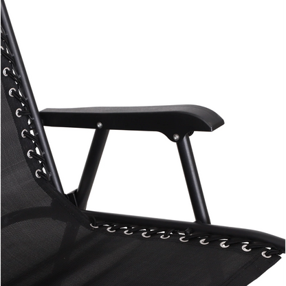 Nancy's Melrose Rocking Chair - Chaise longue - Chaise de jardin - Pliable - Noir - Coussin - 90 x 64 x 110 cm 