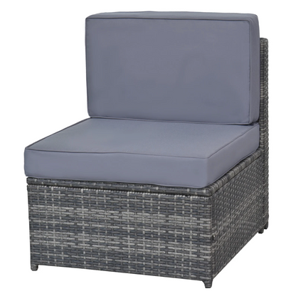Nancy's Hutto Tuinset - Loungeset - Tuinmeubels - 7-Delig - Zitkussens - Tafel - Veiligheidsglas - Polyrotan - Grijs
