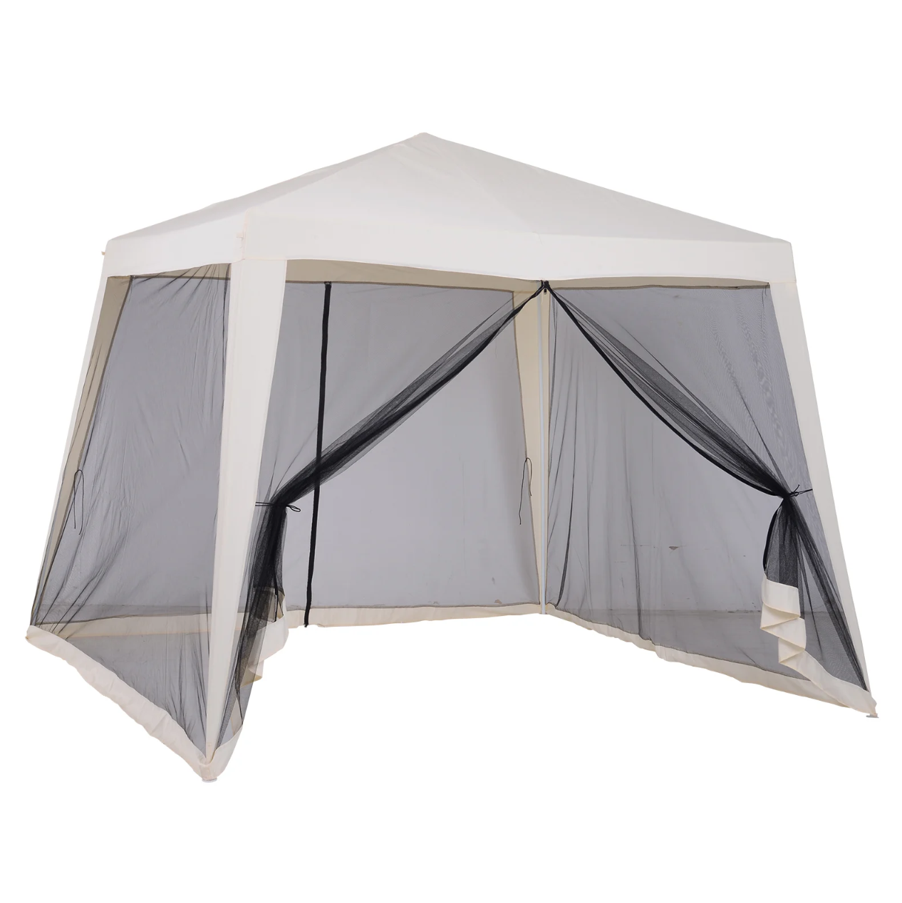 Nancy's Tualatin Partytent - Tuinpaviljoen - Zijwanden - Weerbestendig - Klamboe - Tent - Beige - 3 x 3 m