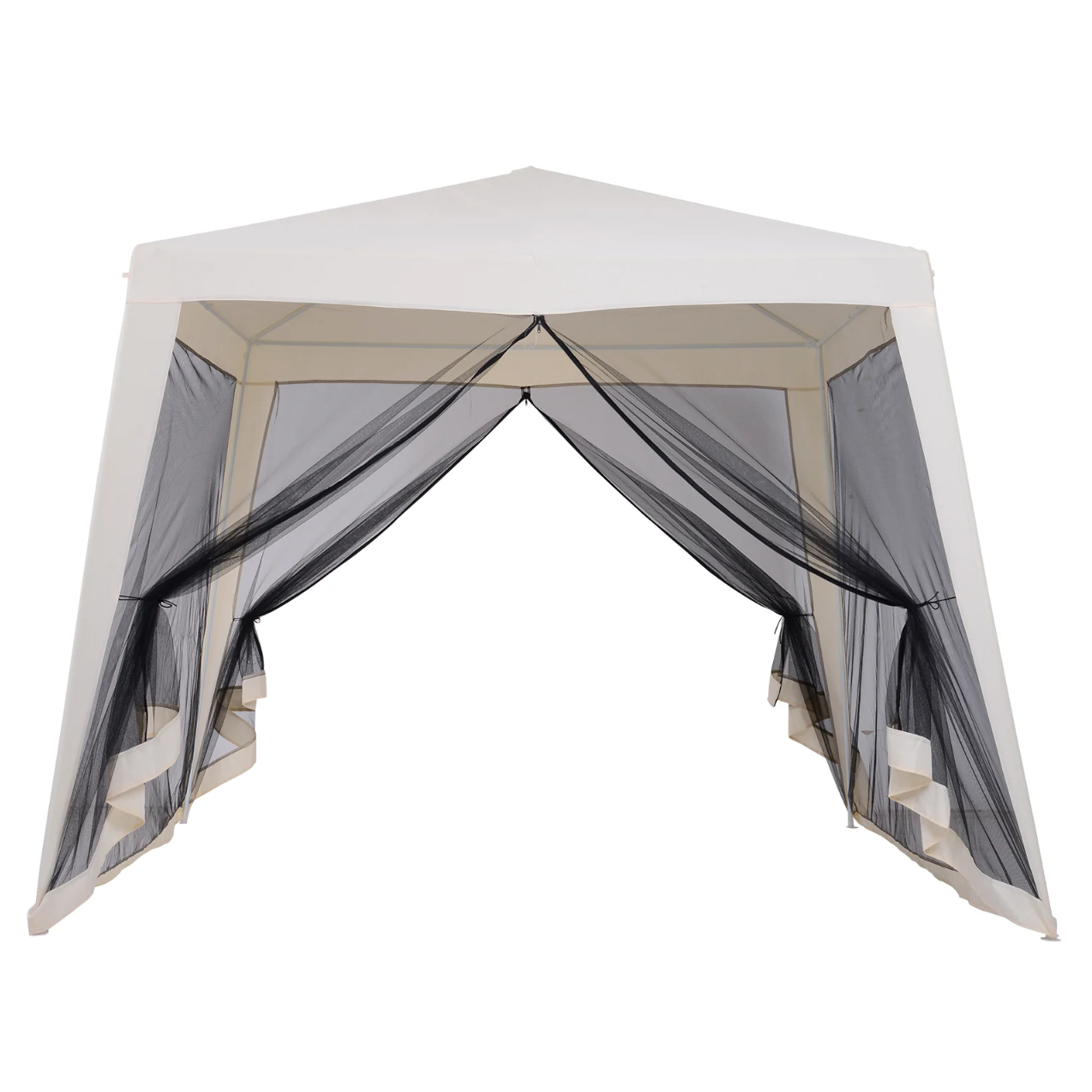 Nancy's Tualatin Partytent - Tuinpaviljoen - Zijwanden - Weerbestendig - Klamboe - Tent - Beige - 3 x 3 m