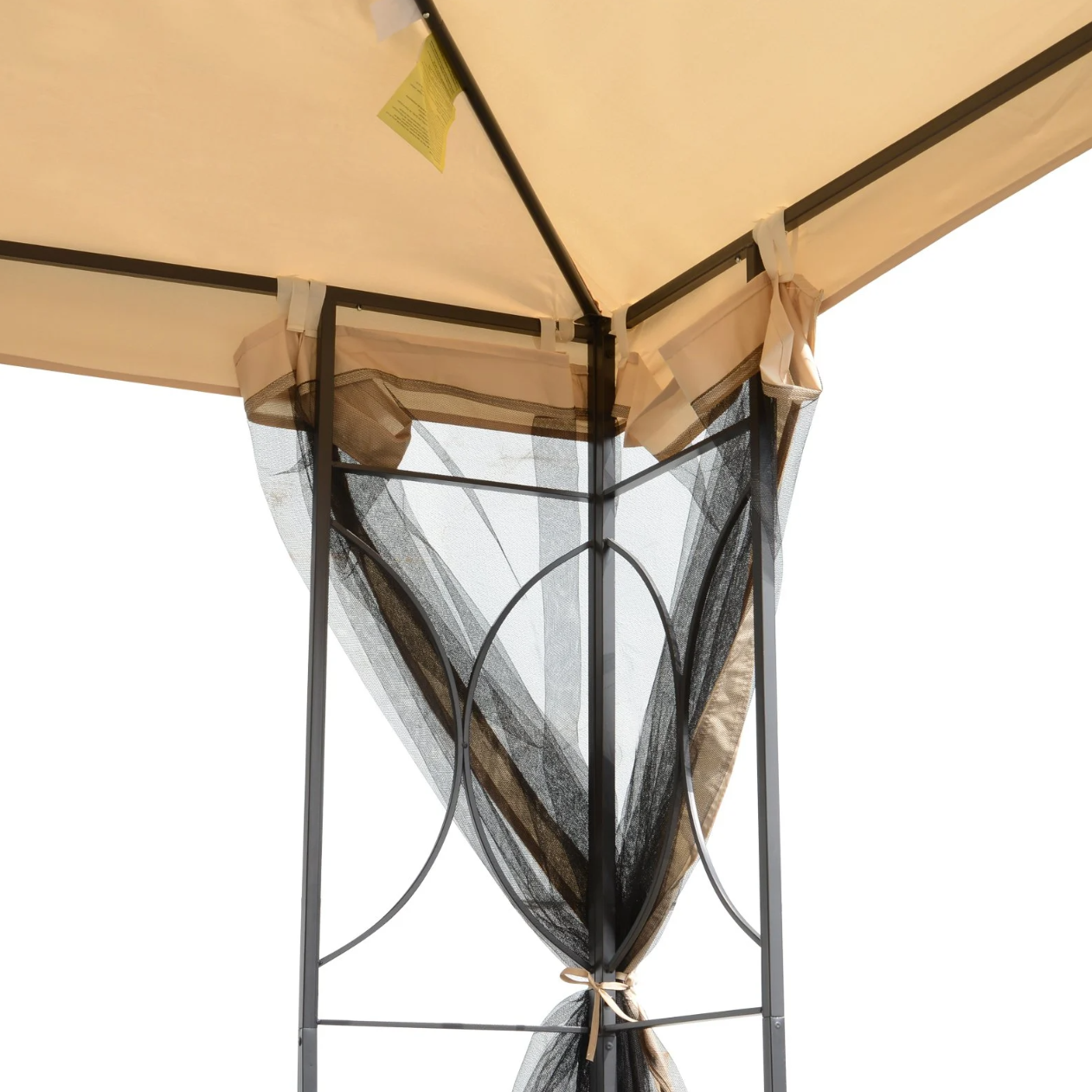 Nancy's Fridley Paviljoen - Partytent - Pergola - Weersbestendig - Zijwanden - Beige - Zwart - ± 300 x 300 cm