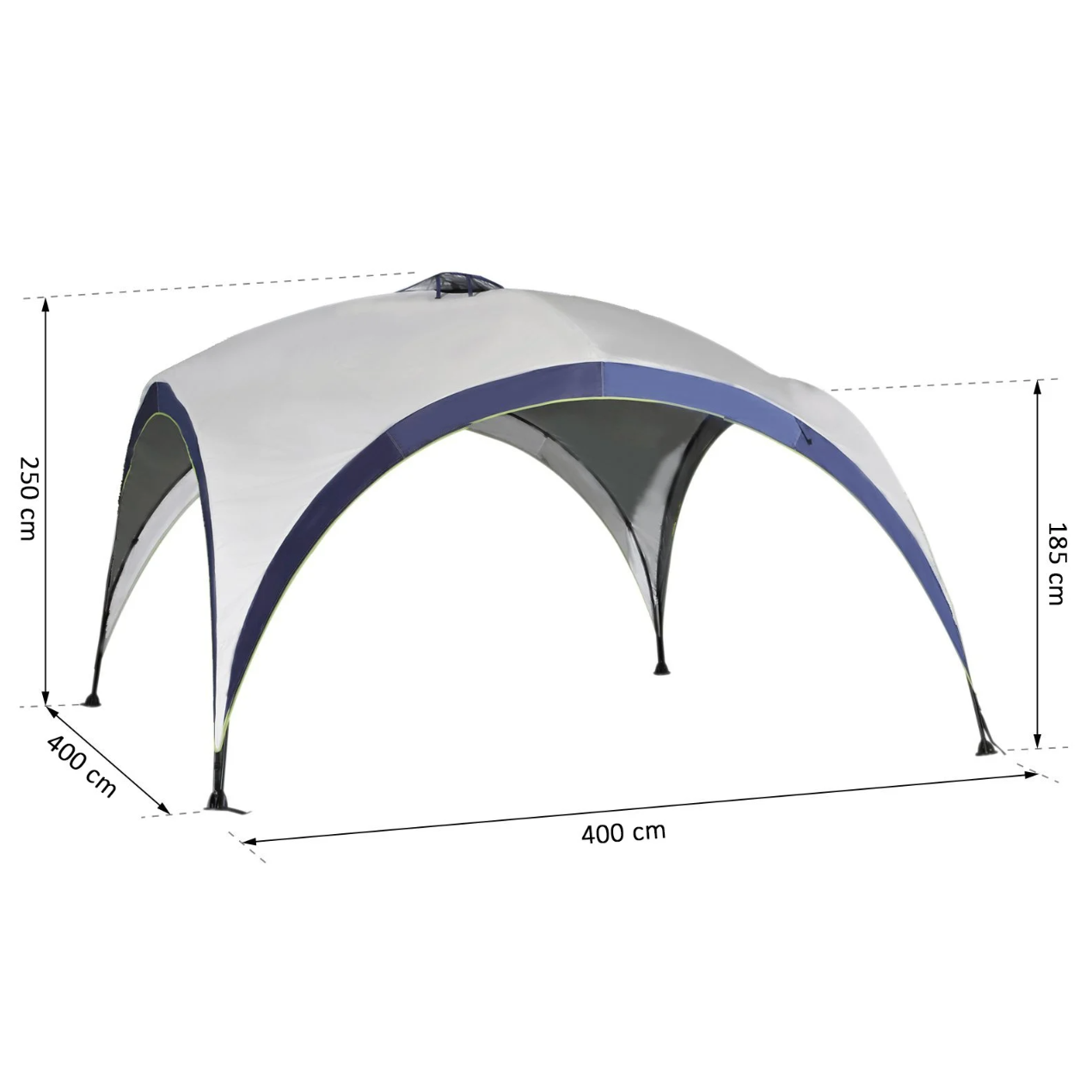 Nancy's Ramsey Partytent - Tuinpaviljoen - Paviljoen - Zonwering - Weerbestendig - Polyester - Crème - Wit - Blauw  - 400 x 400 cm