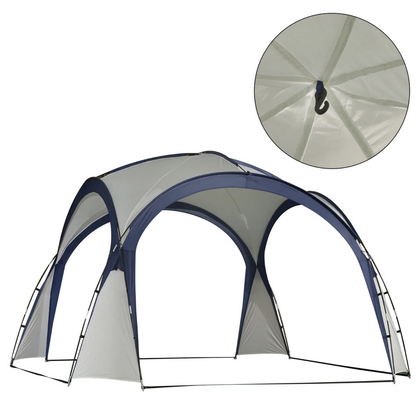 Nancy's Gladstone Party Tent - Garden Pavilion - Weatherproof - Fiberglass rod - Polyester - Cream - White - Blue - 350 x 350 cm