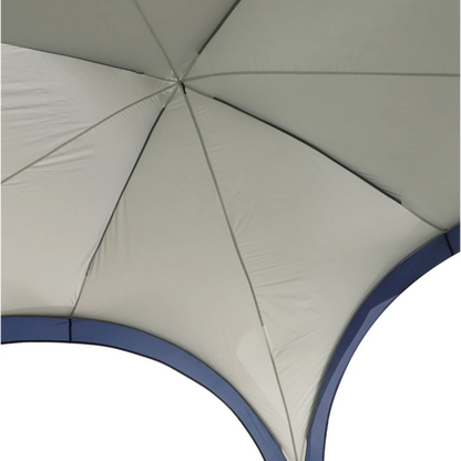 Tente de fête Gladstone de Nancy - Pavillon de jardin - Résistant aux intempéries - Poteau en fibre de verre - Polyester - Crème - Blanc - Bleu - 350 x 350 cm