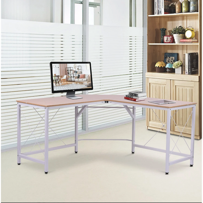 Nancy's Maywood Hoekbureau - Computertafel - Kantoortafel - Metaal - MDF - Zwart - L-Vorm -  L150 x B150 x H76 cm