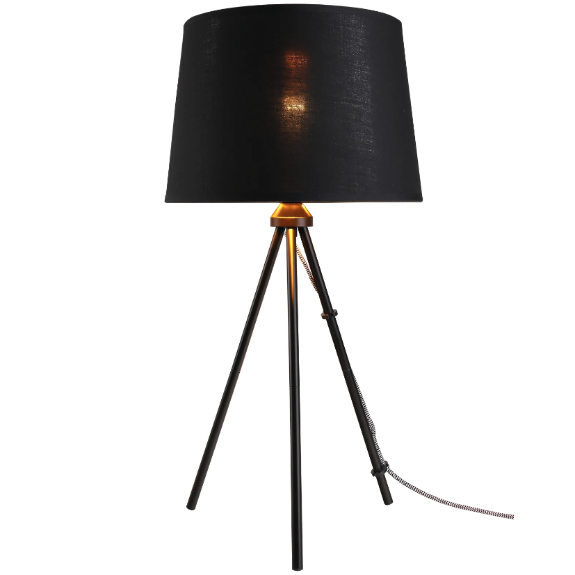 Nancy's Allen Park Tafellamp - Staande Lamp - Sfeerverlichting - E27 - 40W - Metaal - Zwart - Stof - 30 x 30 x 60 cm