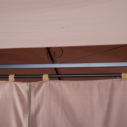 Nancy's Bellflower Tuinpaviljoen - Partytent - Tuintent - Overkapping - Zijwanden - Staal - Koffie - 400 x 300 cm
