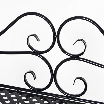 Nancy's Wadsworth Bloementrap - Plantenrek - 3 Niveaus -Bloemenstandaard - Zwart - Metaal - 56 x 30 x 114 cm