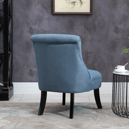 Nancy's Edgewater Armchair - Upholstered Chair - Lounge Chair - Reading Chair - Linen - Blue - 52.5 x 69 x 77 cm