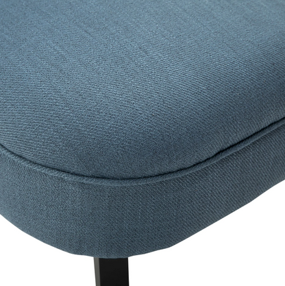 Fauteuil Edgewater de Nancy - Chaise rembourrée - Chaise longue - Chaise de lecture - Lin - Bleu - 52,5 x 69 x 77 cm